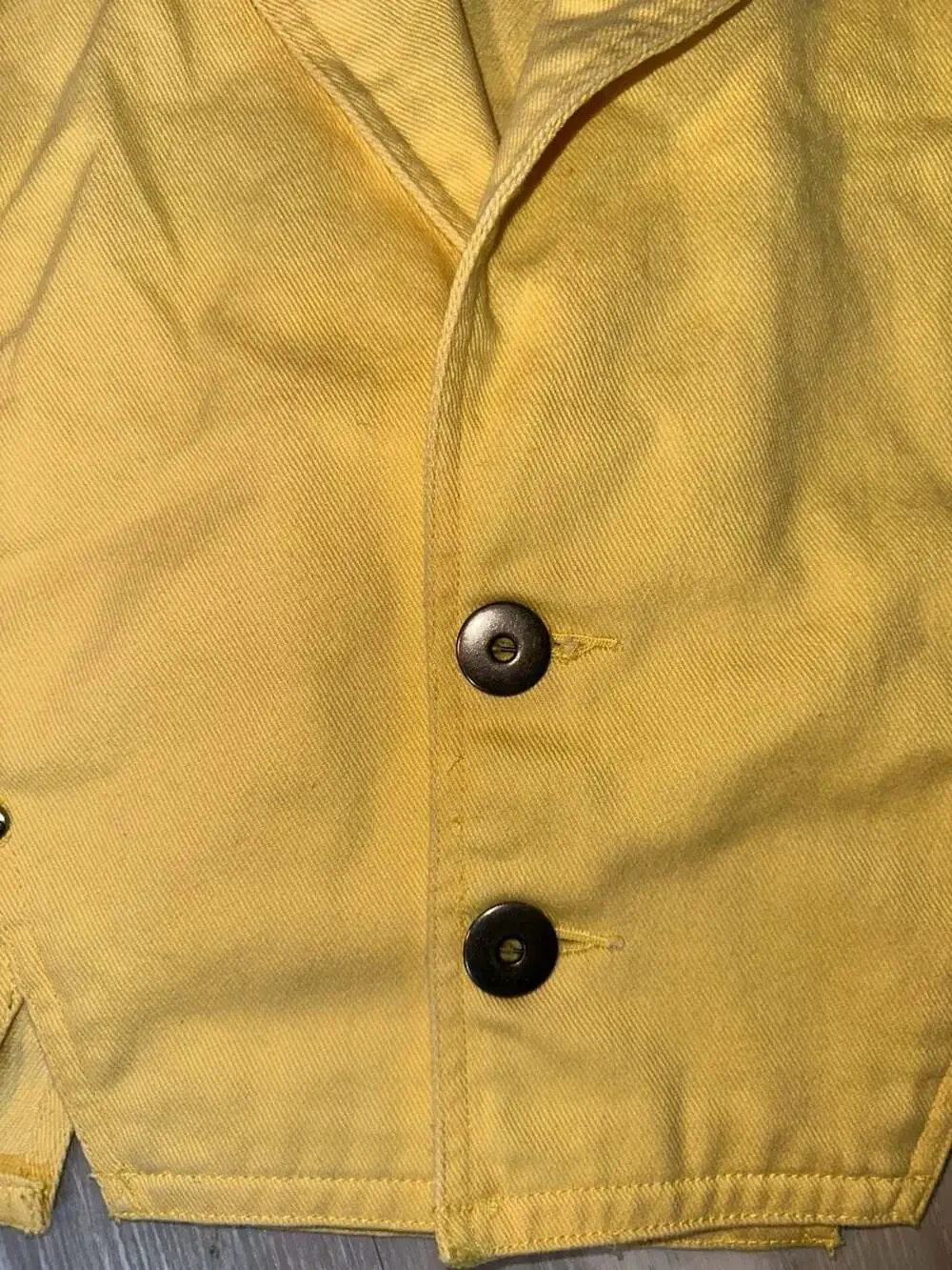 Lizwear Vintage 80s Yellow Denim Cropped Jacket with Gold Studs